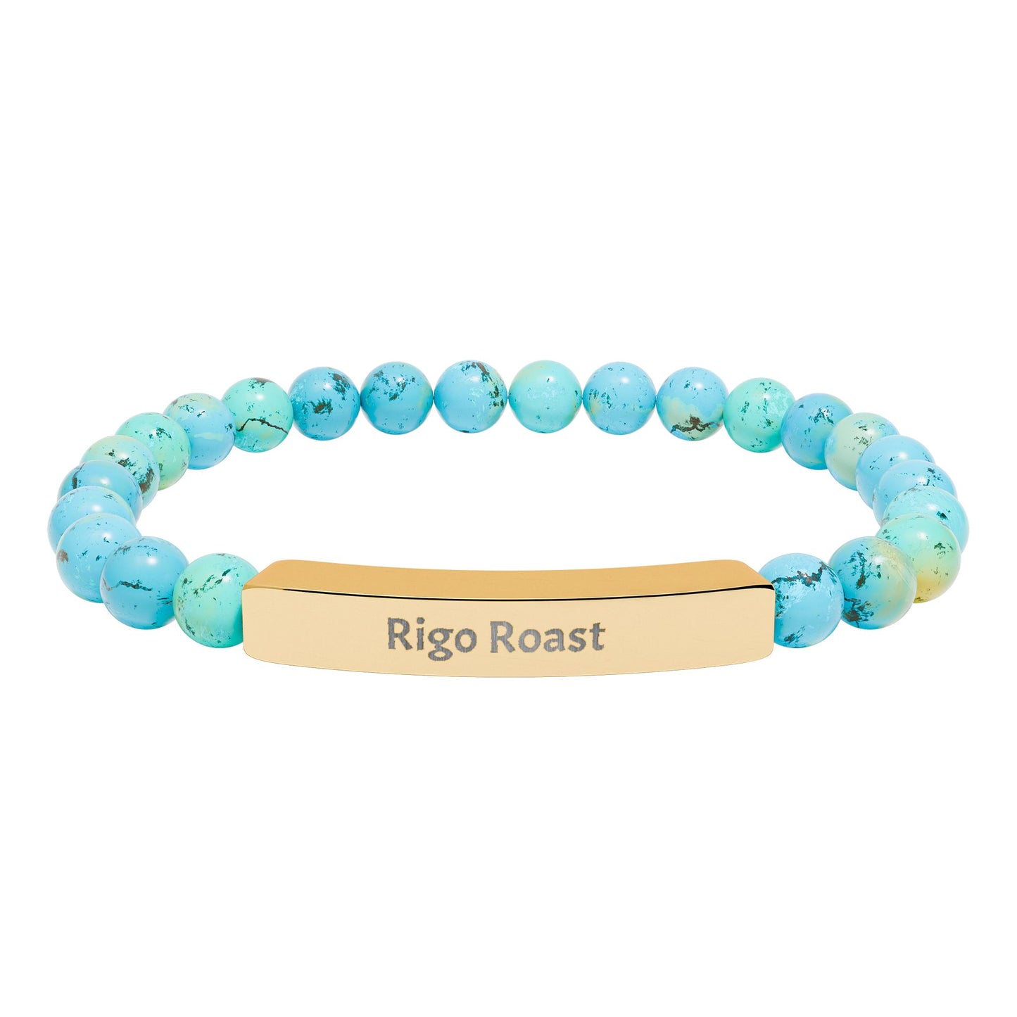 Engravable Natural Stone Stretch Bar Bracelet