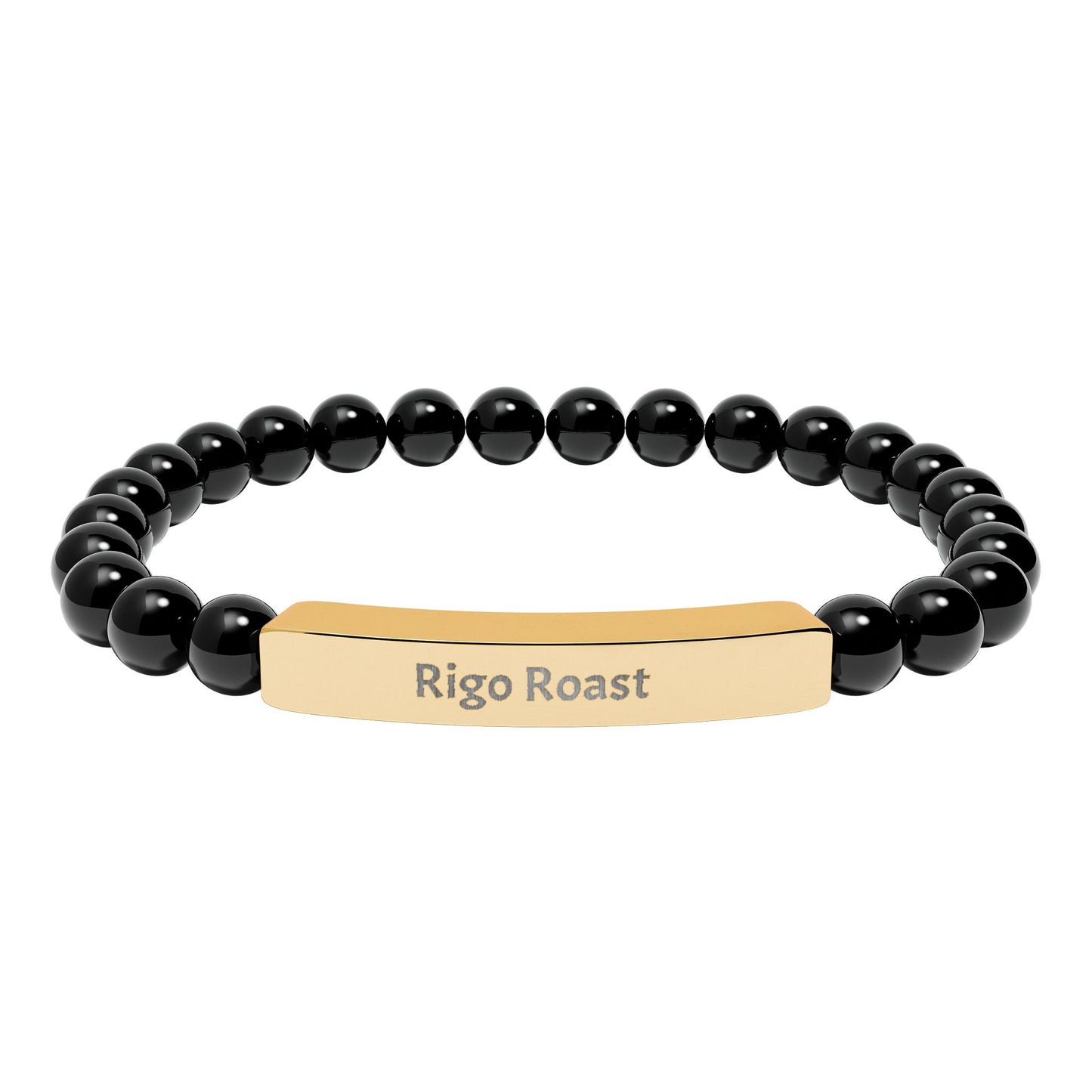 Engravable Natural Stone Stretch Bar Bracelet