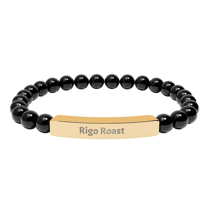 Engravable Natural Stone Stretch Bar Bracelet