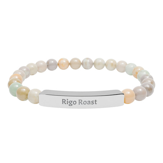 Engravable Natural Stone Stretch Bar Bracelet