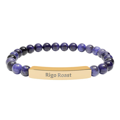 Engravable Natural Stone Stretch Bar Bracelet