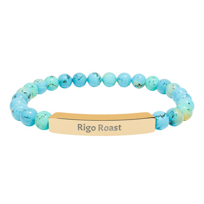 Engravable Natural Stone Stretch Bar Bracelet