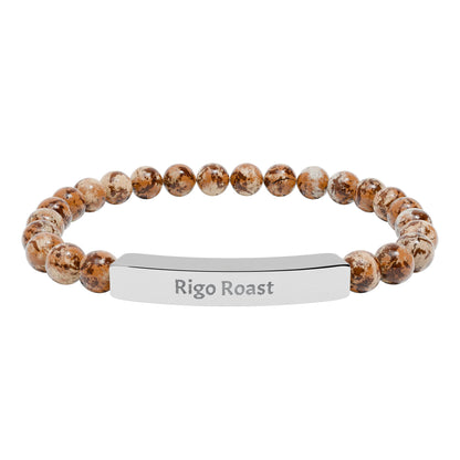 Engravable Natural Stone Stretch Bar Bracelet