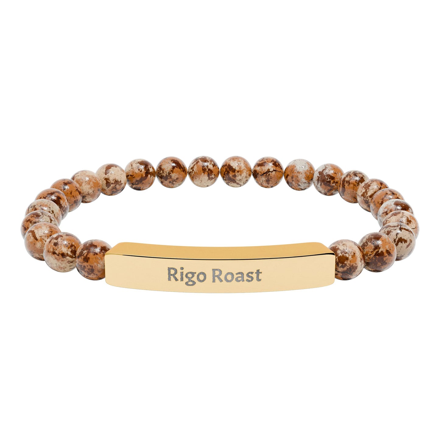 Engravable Natural Stone Stretch Bar Bracelet