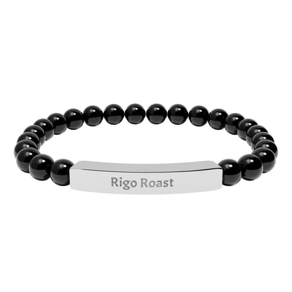 Engravable Natural Stone Stretch Bar Bracelet