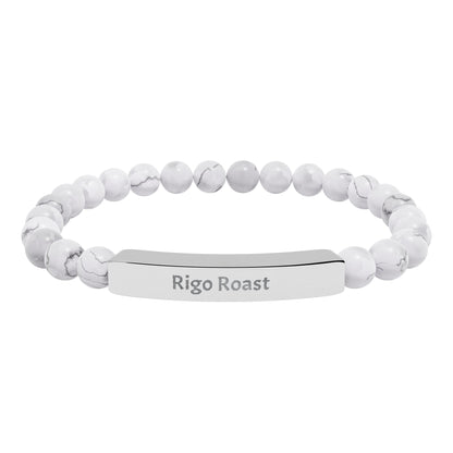 Engravable Natural Stone Stretch Bar Bracelet