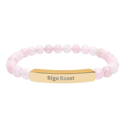 Engravable Natural Stone Stretch Bar Bracelet