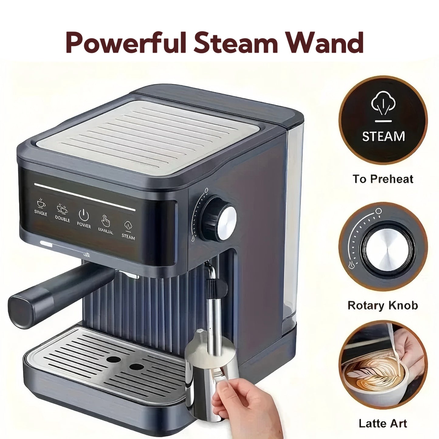 Household Small Semi-automatic Italian Coffee Machine